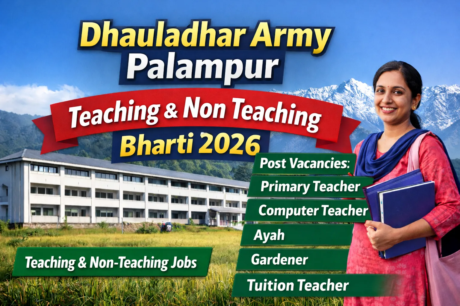 Dhauladhar Army Palampur Teaching & Non Teaching Bharti 2026