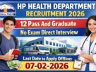 HP Health Department Recruitment 2026 Notification Out, Last Date, Official Website, Apply Online