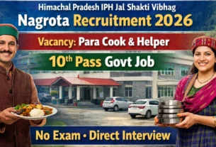 HP IPH Jal Shakti Vibhag Nagrota Recruitment 2026 for 10th Pass