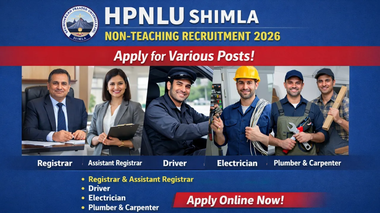 HPNLU Shimla Non Teaching Recruitment 2026